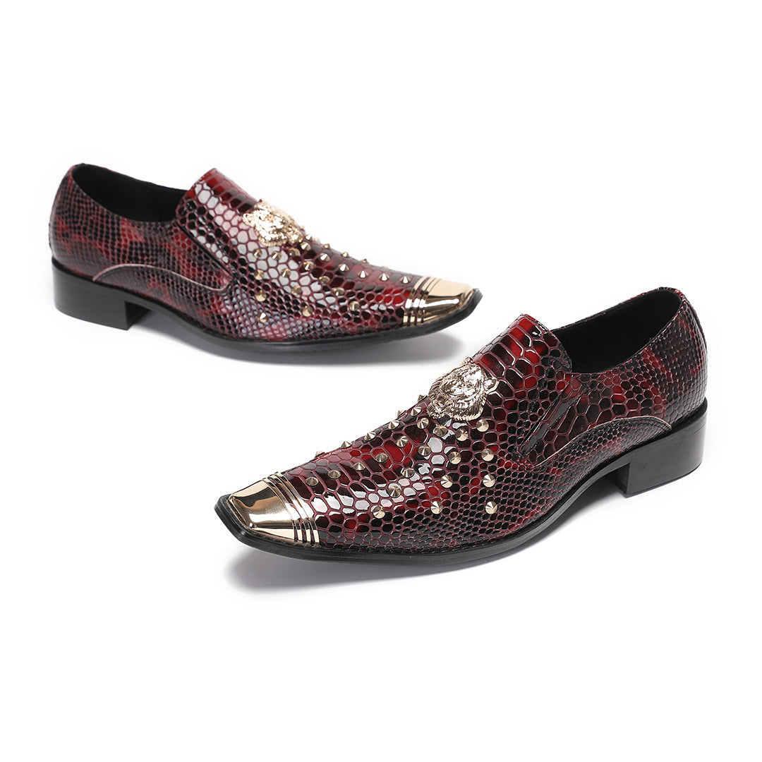 Men's Leather Shoes – Rhinestone Detail