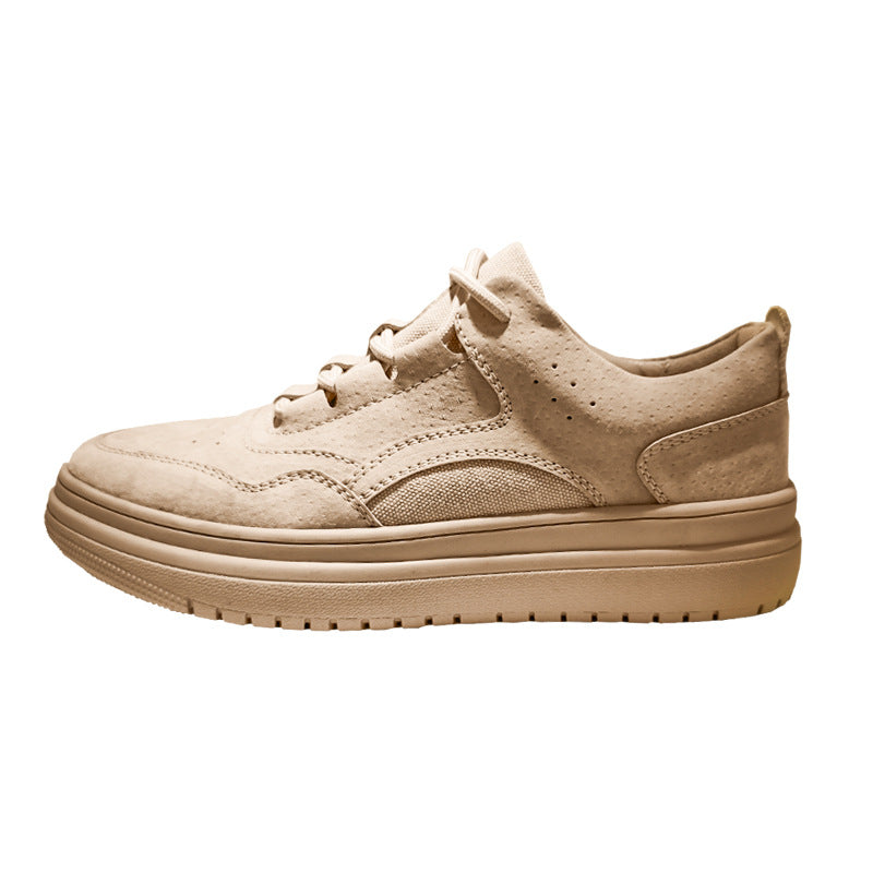 Workwear board shoes for men's fall style, low top, lacing, flat pig skin, interior height, vintage color, casual men's shoes, call agency