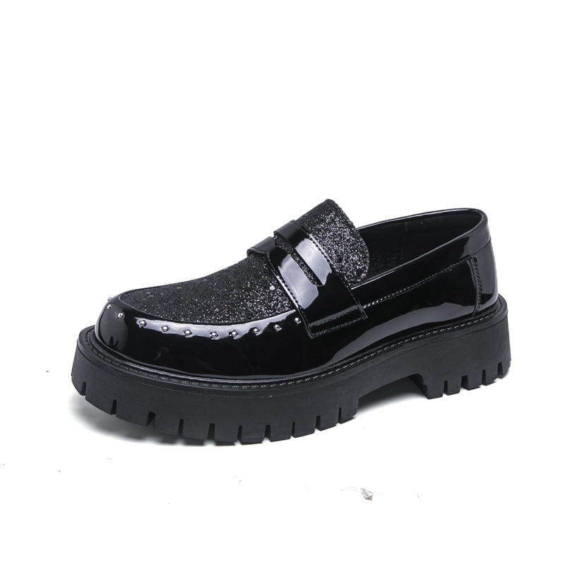 Men's trendy slip-on loafers: chunky sole, height-boosting leather shoes for business, casual, night 5