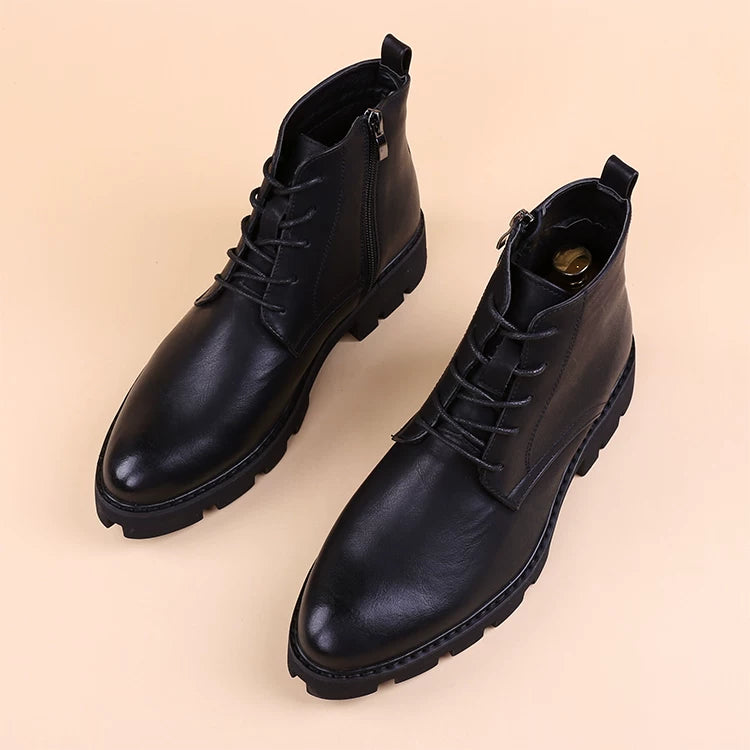 Men's Martin Boots, Height Increasing, Thick Sole