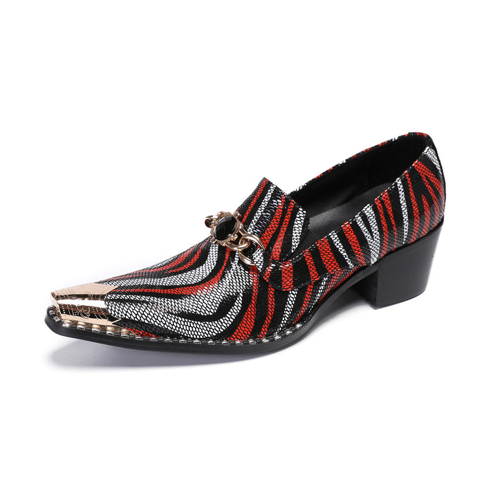 2025 new cowhide high leather shoes men's formal wear business heightening wedding groom shoes casual men's shoes low-top shoes cover feet