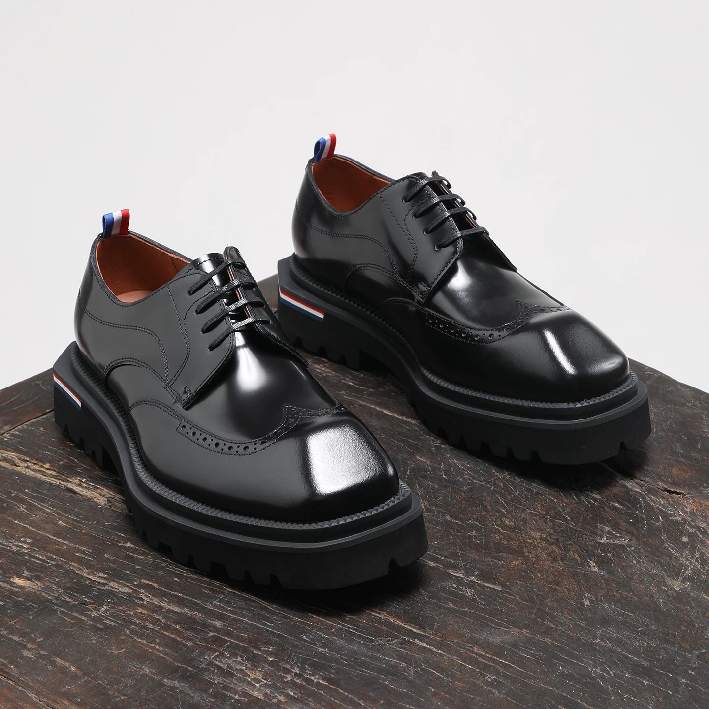 Men's Genuine Leather Derby Shoes, Height Increasing, Thick Sole
