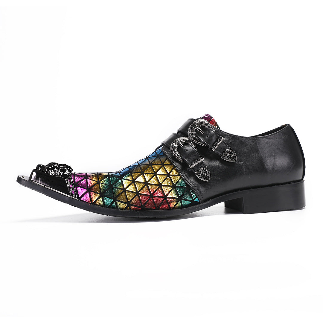 British Brock engraved men's shoes platform height wedding leather men's models bright business dress casual leather shoes men