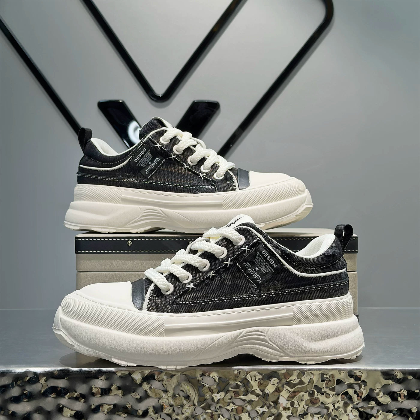Men's Height-Increasing Platform Low-Top Trendy Skate Shoes New
