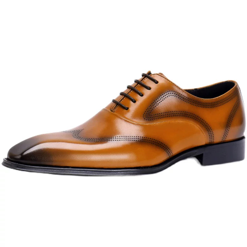 Men's Brown Oxford Shoes, British Style, Vintage