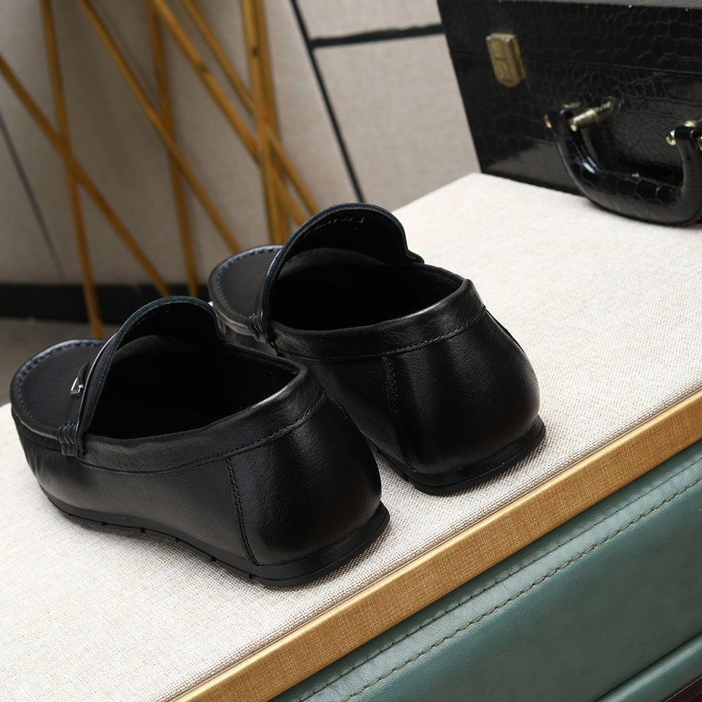 Soft and breathable single-layer cowhide loafers, new for spring/summer 2026. slip-on, comfortable m 12
