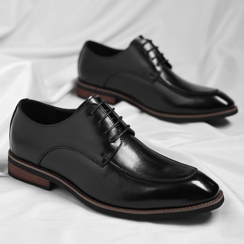 Men's plus size leather dress shoes - stylish business formal shoes for men, trendy british gentlema