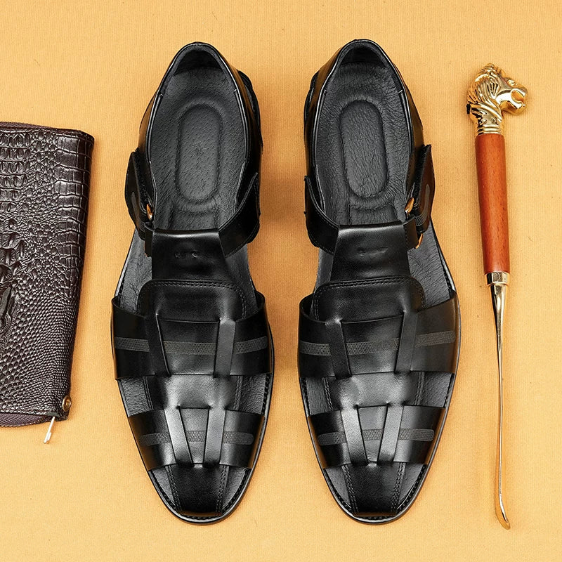 Men's Genuine Leather Sandals, Breathable