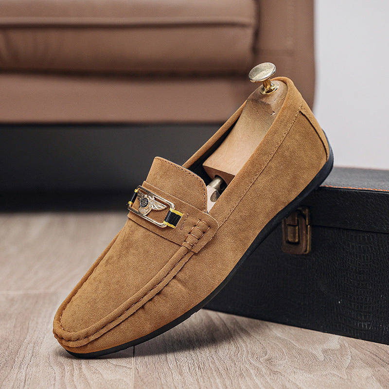 Men's loafers: nubuck leather slip-on casual shoes - european style, breathable, and versatile 3
