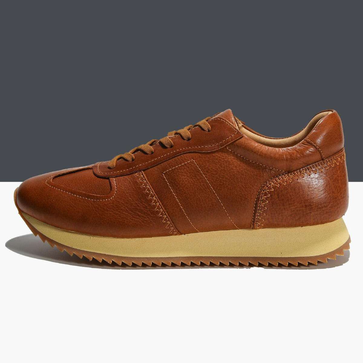 Grandmaster brown european station men's shoes autumretrocasual shoes thick sole british style classyeasiest for match genuine leather agar shoes