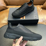 Cross-border zz men's suede casual shoes outdoor sports shoes cross elastic band thick sole light sole low ankle shoes men