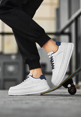 Men's 2026 new winter versatile trendy retro genuine leather white sneakers chunky sole height increasing athletic casual streetwear shoes