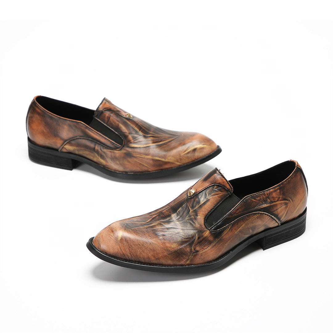 Men's Leather Dress Shoes – Pointed Toe, Crocodile Pattern