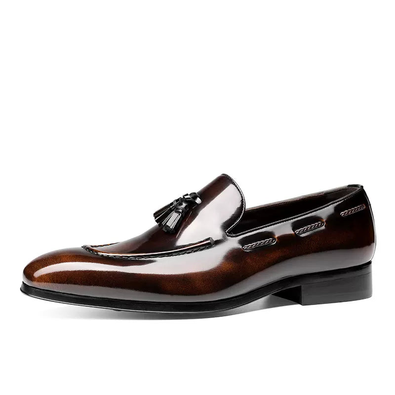 Men's Genuine Leather Loafers, Handmade, Pointed Toe