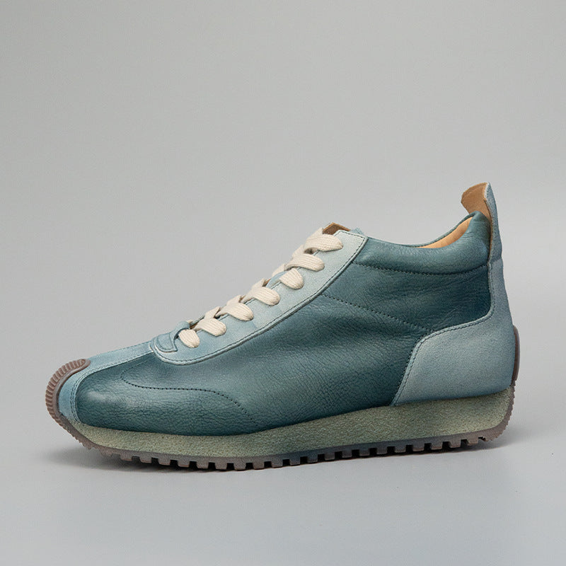 Sitao european station 2026 new arrivalretrocasual style easiest for matchtrendy shoesmen cowhide casual mid-top forrest gump shoes