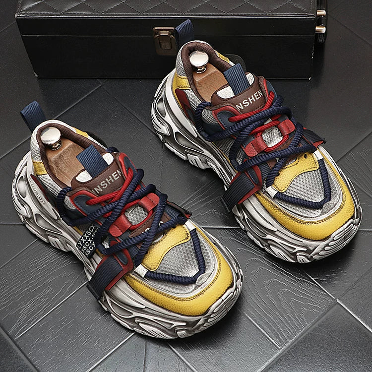 Men's Platform Breathable Retro Trendy Chunky Dad Sneakers 2026 New