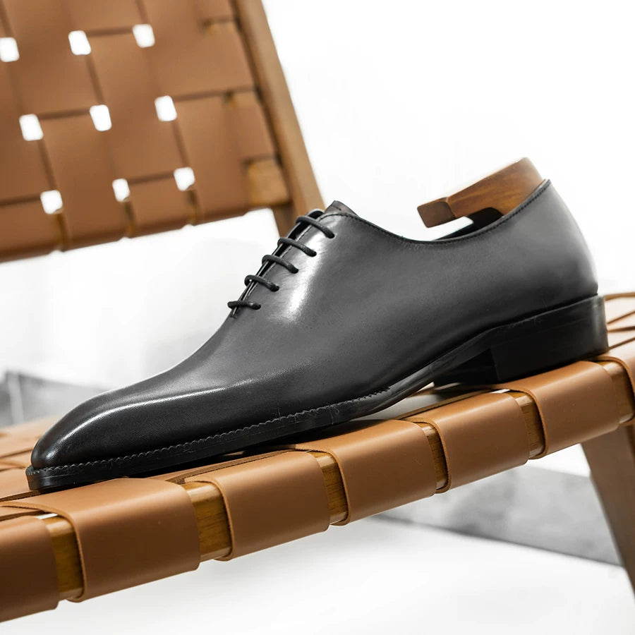 Men's Genuine Leather Oxford Shoes, Square Toe, Business