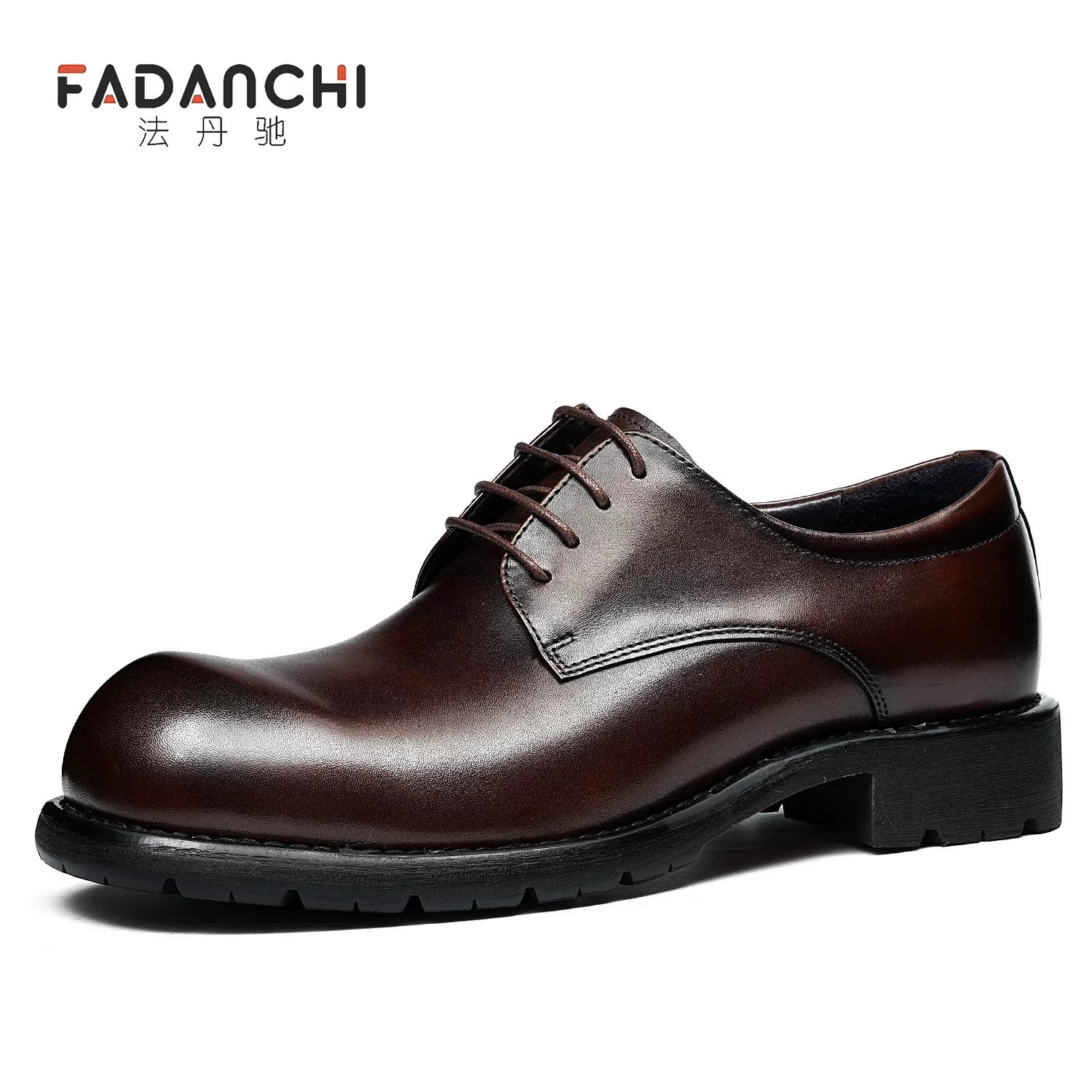 Men's Genuine Leather Derby Shoes, Round Toe