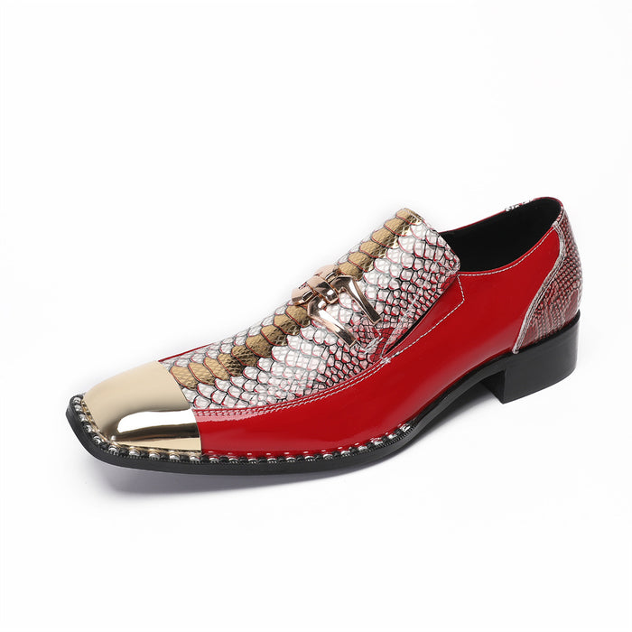 2025 new Doudou shoes men's genuine leather Korean version brand lazy shoes natal year red casual men's shoes are trendy
