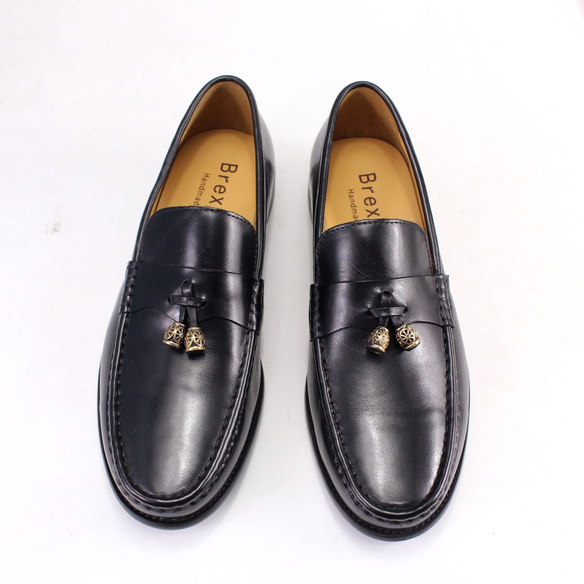 Men's Leather Shoes Genuine Leather round Toe Loafers Pendant Fashion Slip-on Leather Shoes Men's Business Casual Men's Shoes