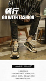 Men's spring 2026 new retro casual running sneakers - versatile winter dad shoes with chunky soles