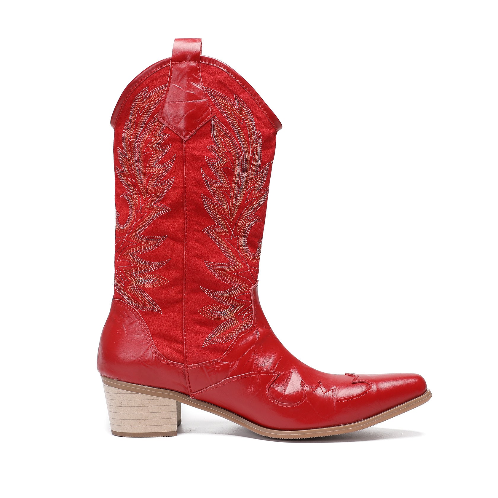 Men's Red Leather Chelsea Boots – Pointed Toe, Business – Style 97