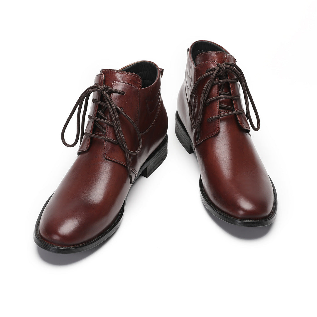 Chelsea Boots Men's Leather British High Top Business Leather Shoes Brock Carved Casual Short Boots Men's Martin Boots