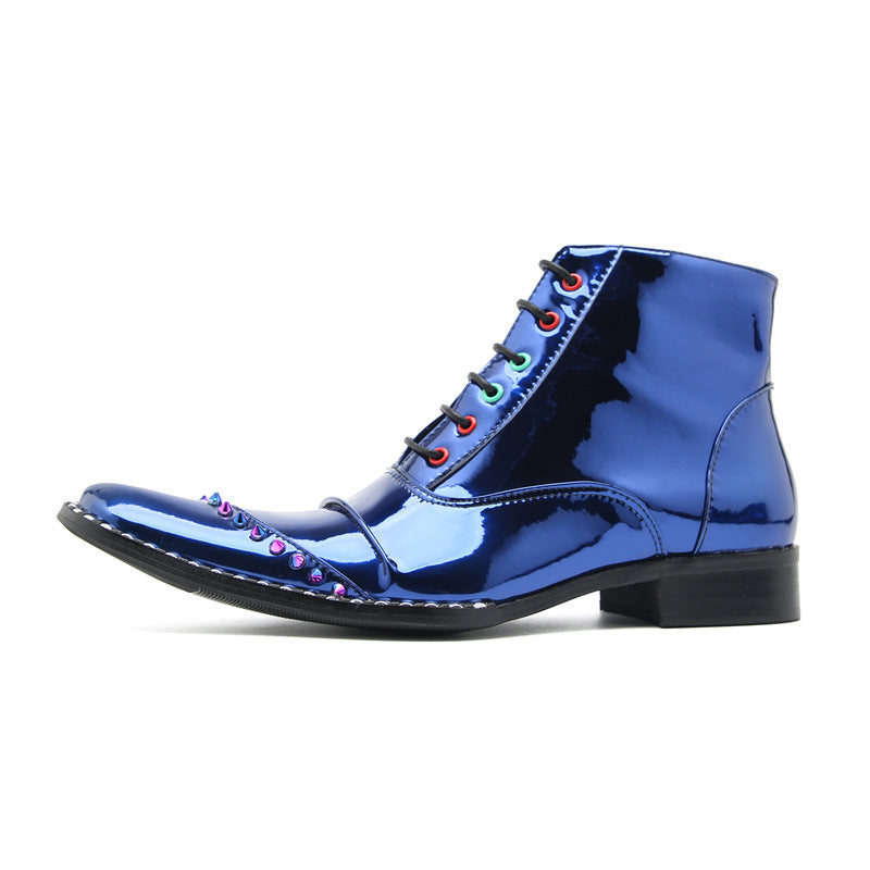 Chelsea boots men's shoes autumn and winter men's leather shoes Martin boots high-top British style outdoor tooling black waterproof leather boots