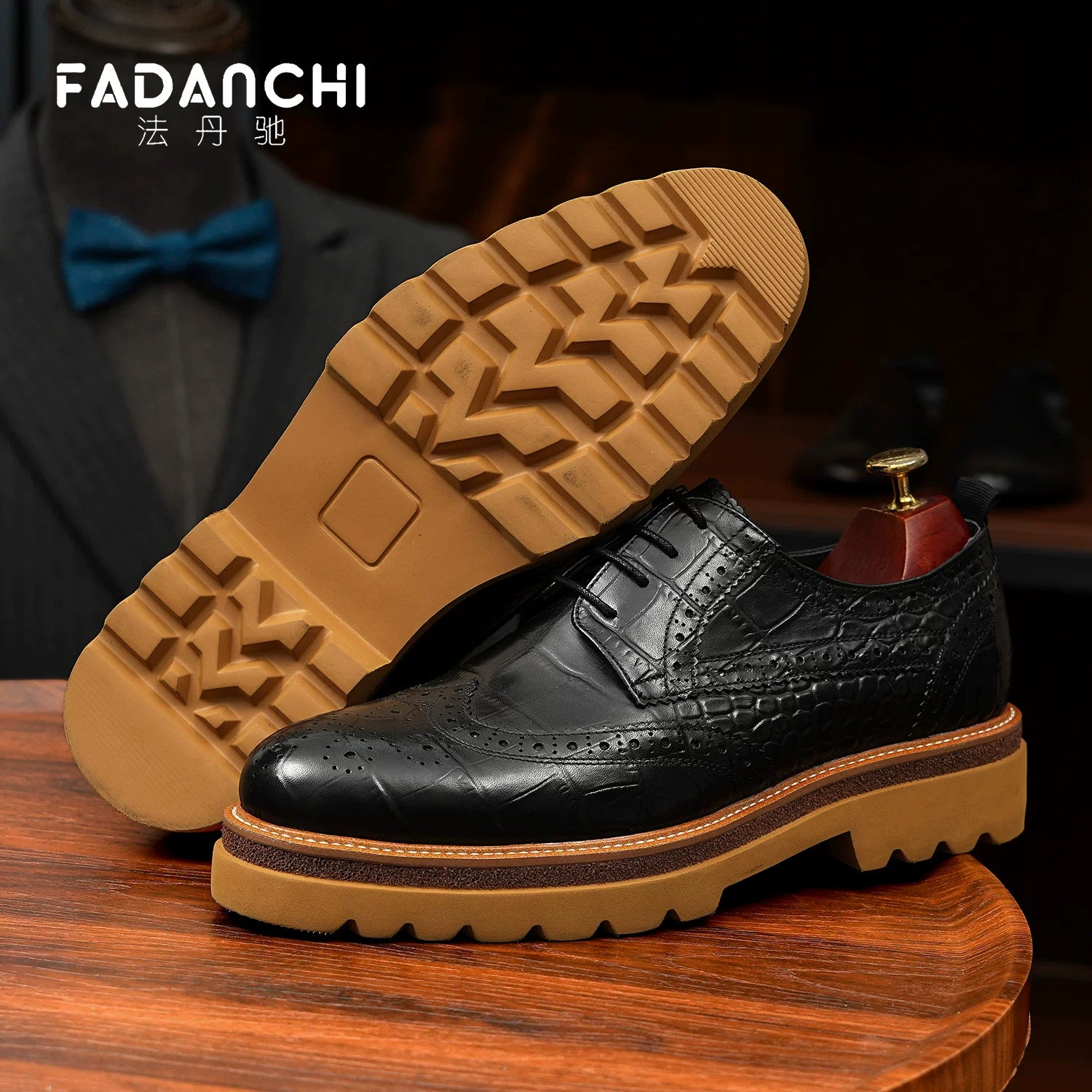 Men's Genuine Leather Leather Shoes, Height Increasing, Thick Sole