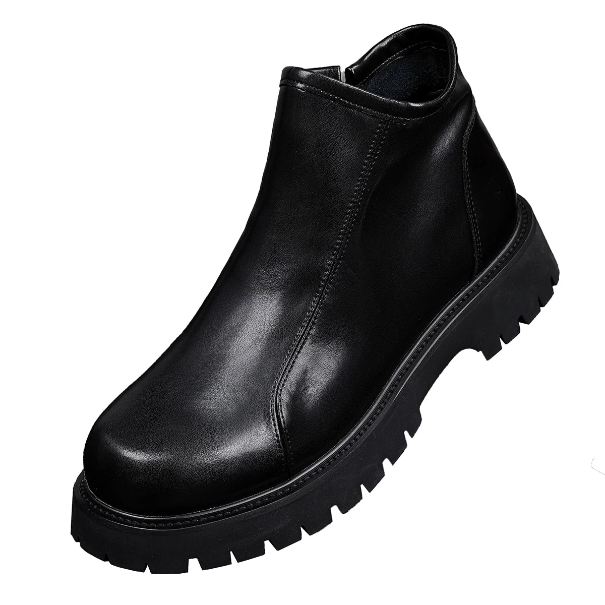 Men's Genuine Leather Martin Boots, Height Increasing, Soft Sole