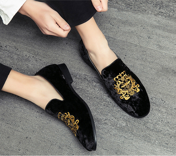 Cross-border autumn corduroy slip-on loafers, british style formal & casual shoes, plus size dress 8