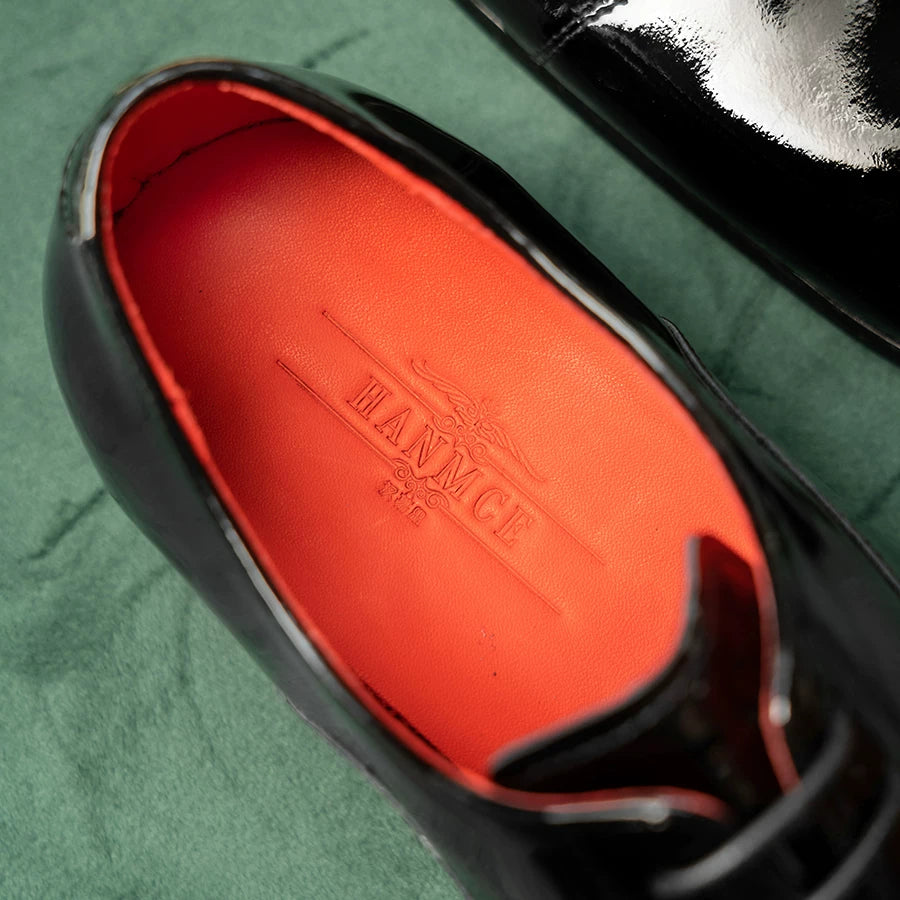 Men's Genuine Leather Leather Shoes, Glossy, British Style