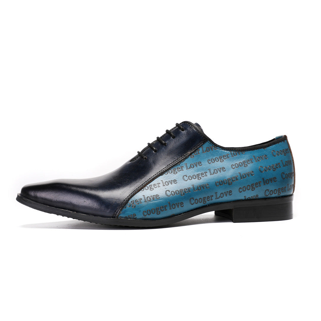 Men's Leather Derby Formal Shoes – Lace-Up, Retro