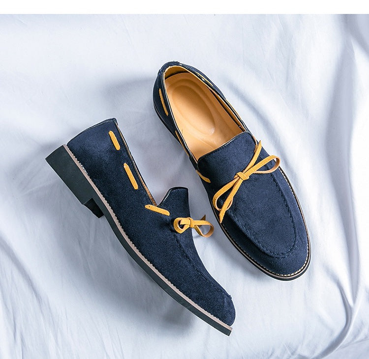 Cross-border spring bow slip-on leather shoes fashion formal business casual shoes plus size loafers