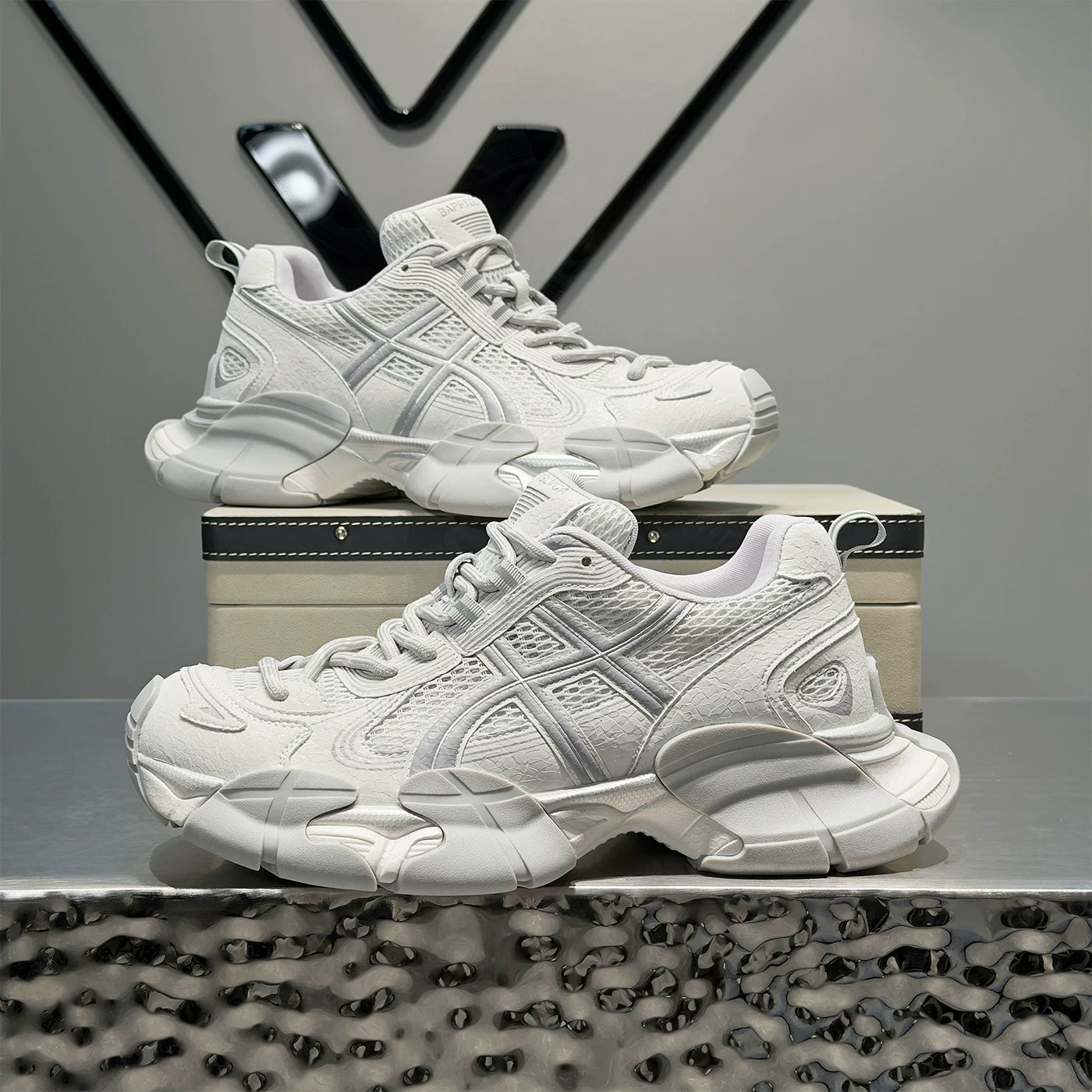 Men's Platform Breathable Mesh Outdoor Chunky Dad Sneakers Summer