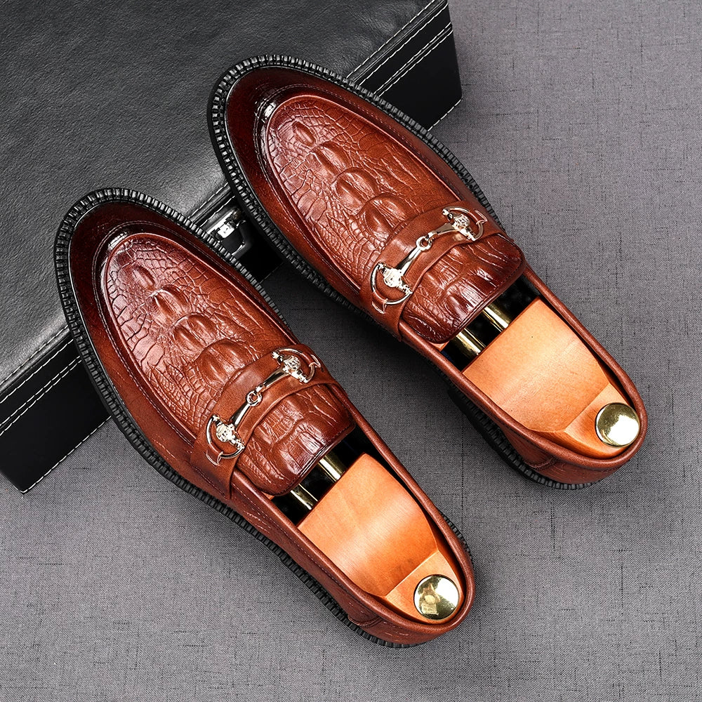 Men's Brown Loafers, Height Increasing, Slip-On