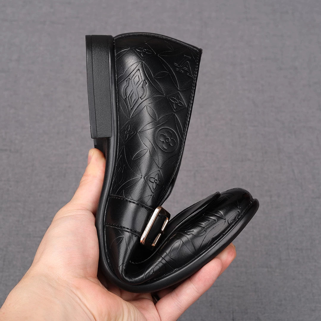 Men's Brown Loafers, Pointed Toe, Slip-On