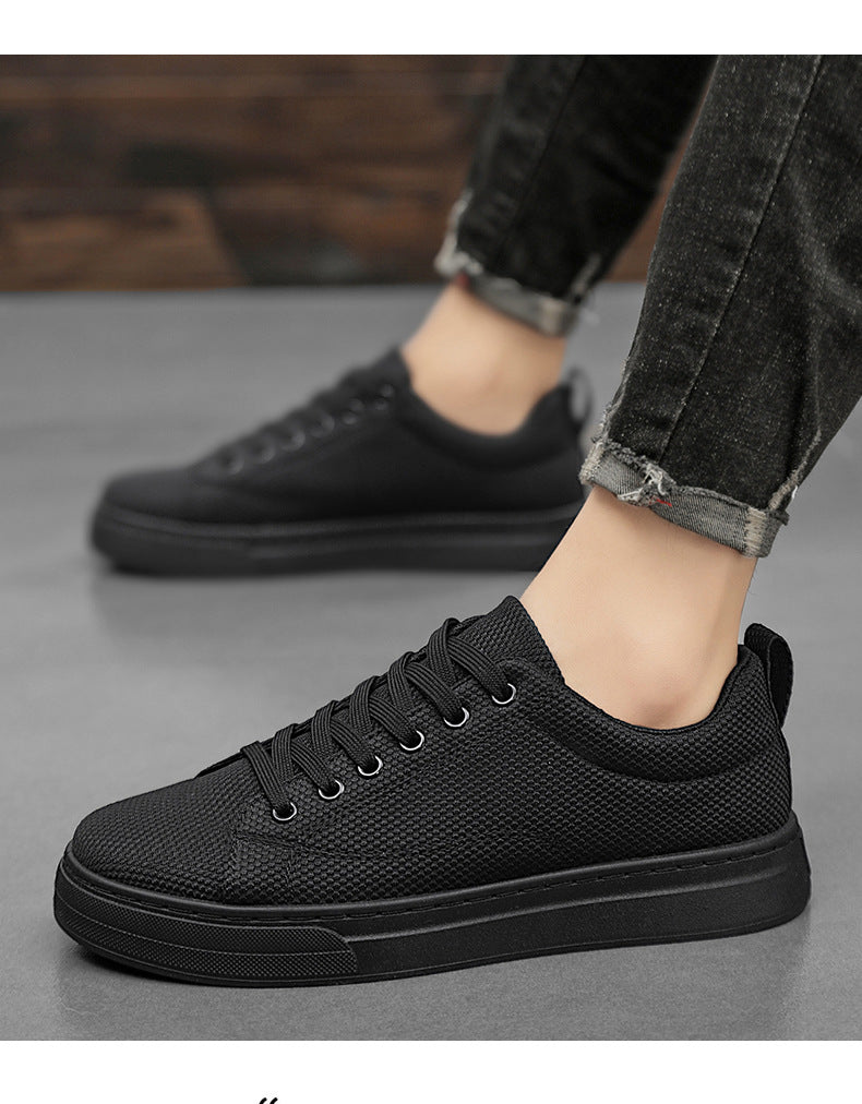 2026 spring new breathable men's canvas shoes trendy sneakers youth skate shoes korean style fashion casual single shoes