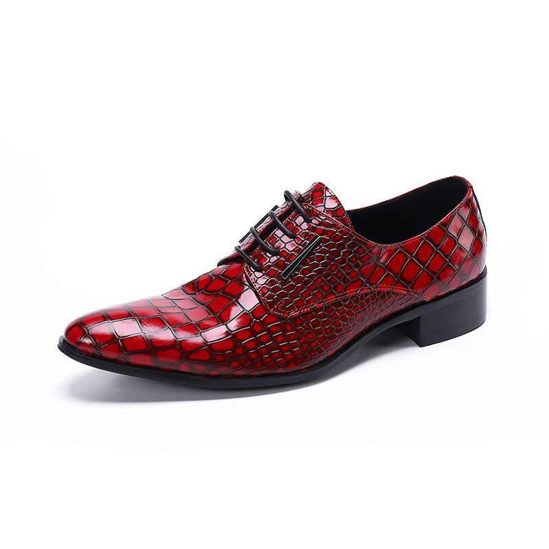 British men's shoes, men's groomsmen's red groom's business formal attire, soft-soled suit, spring casual leather shoes, men's wedding shoes