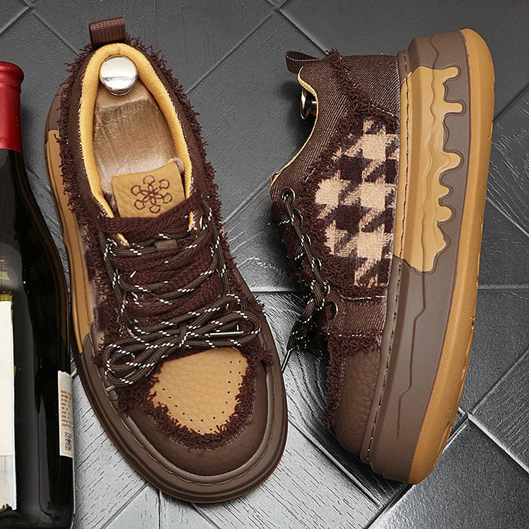 Men's 2026 New Height-Increasing Platform Breathable Lace-Up Low-Top Skate Shoes
