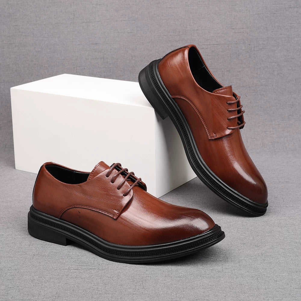 Men's Derby Shoes, Height Increasing, Pointed Toe