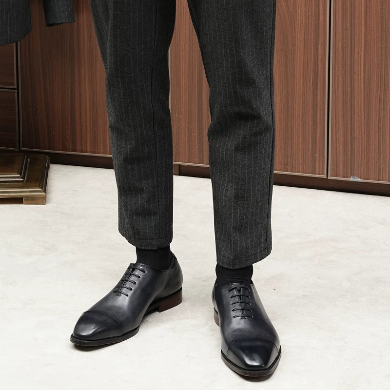 Men's Genuine Leather Oxford Shoes, Pointed Toe, Business