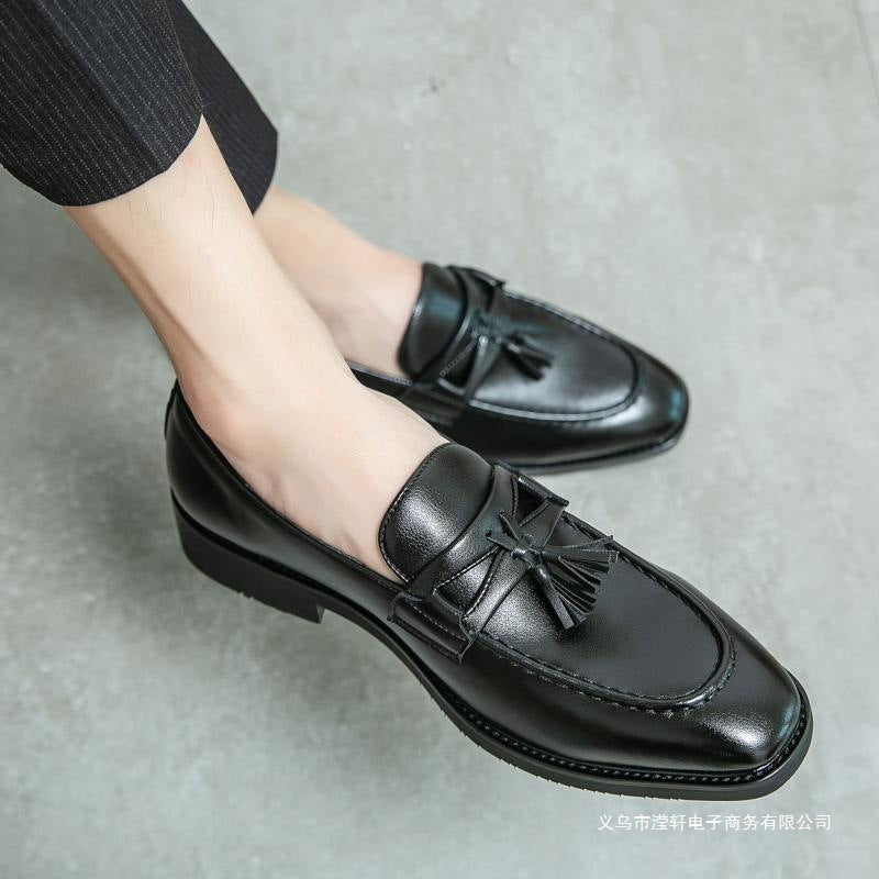 2026 men's slip-on leather shoes - british & korean style, easy slip-on, trendy, brogue casual busin 3