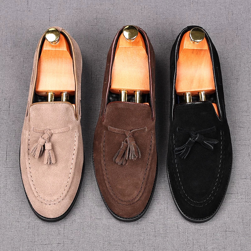Men's Genuine Leather Loafers, Height Increasing, Slip-On
