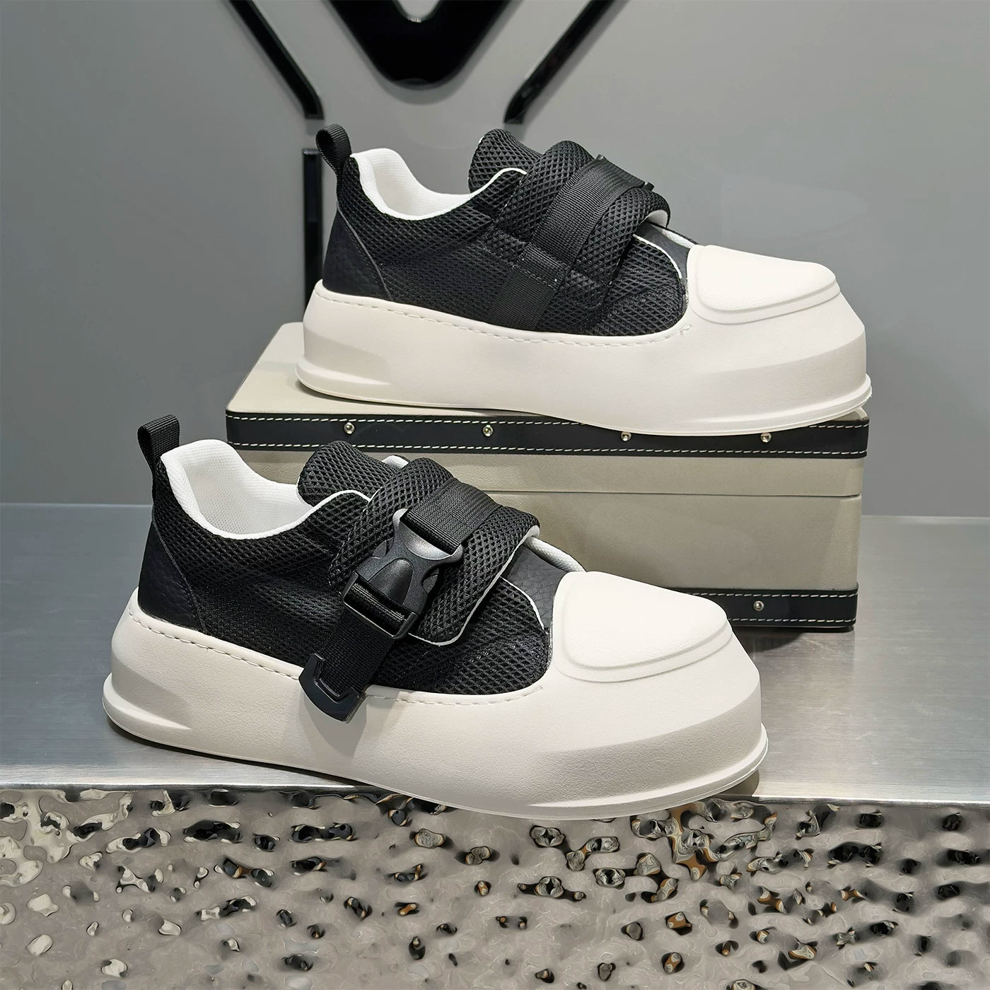 Men's Height-Increasing Platform Breathable Mesh Big-Toe Skate Shoes 2026 Summer New