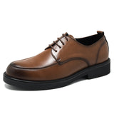 Wide leather dress shoes for men - business formal, youthful british casual style - men's work, suit