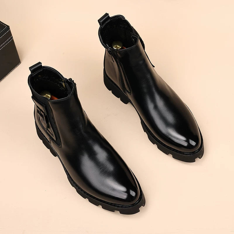 Men's Martin Boots, Height Increasing, Thick Sole
