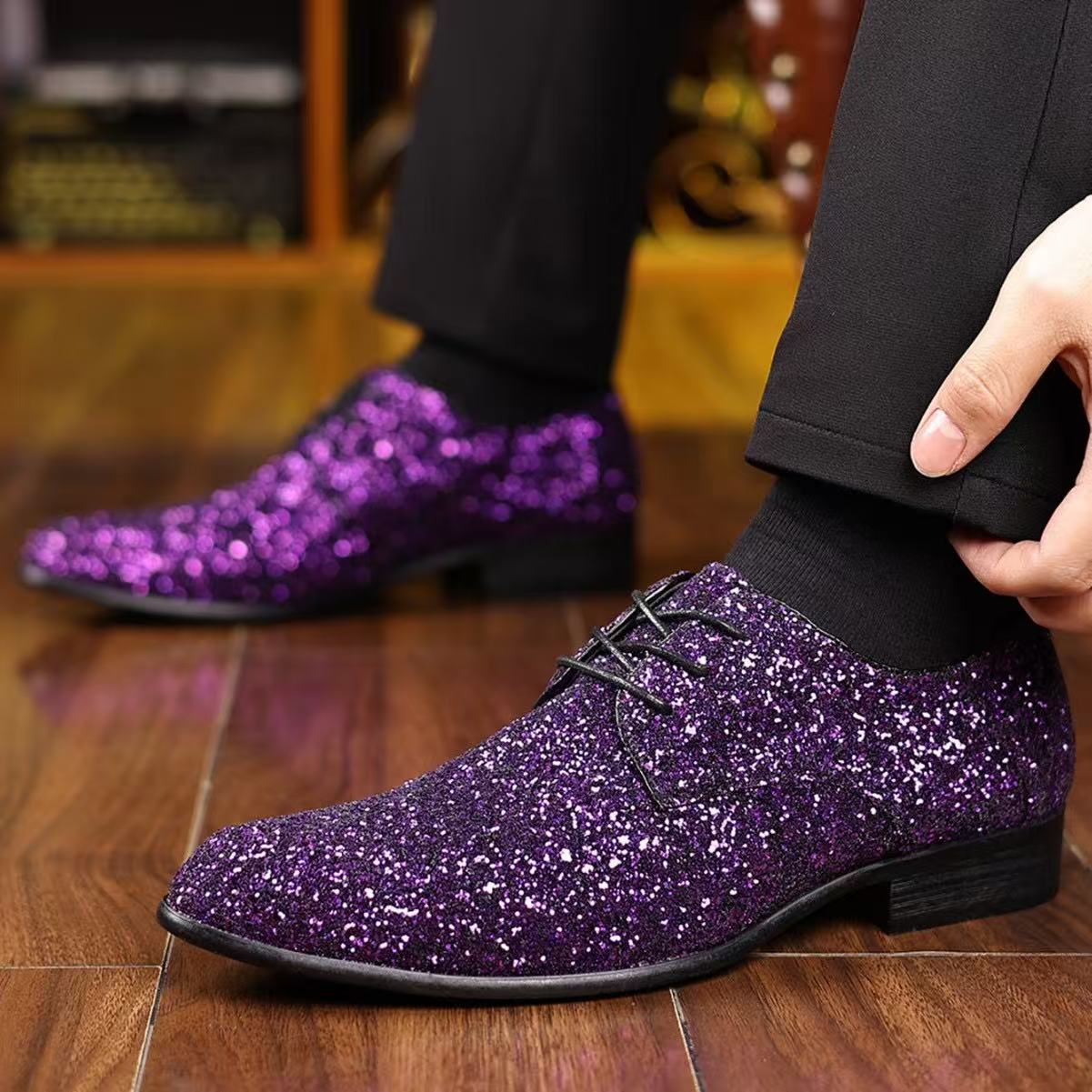 british style pointed leather shoes business casual shoes cross-border plus size