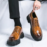 2026 spring/autumn cross-border plus size men's low-cut leather shoes, new men's thick-soled height-