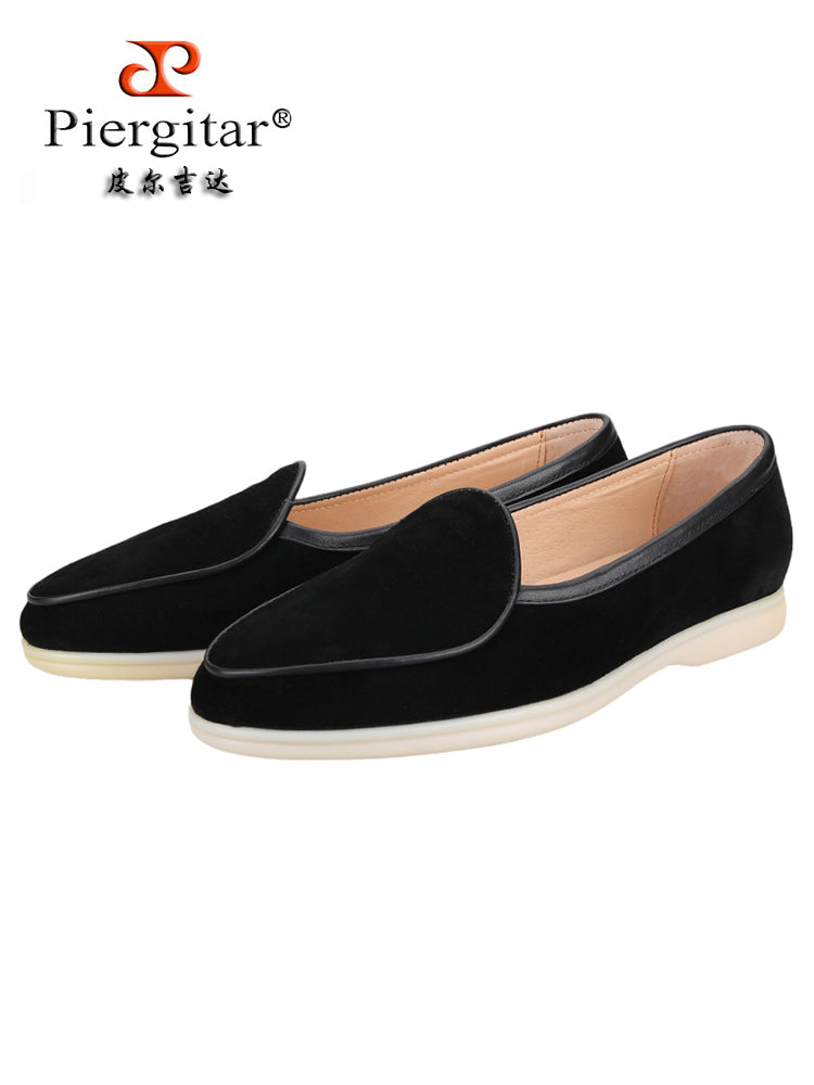 Spring and summer new European and American classic nubuck leather men's slip-on shoes, non-slip outsole, fashionable slip-on shoes, loafers